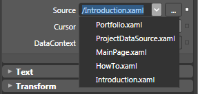 The Source property determines which XAML file the Frame will initially display at run time